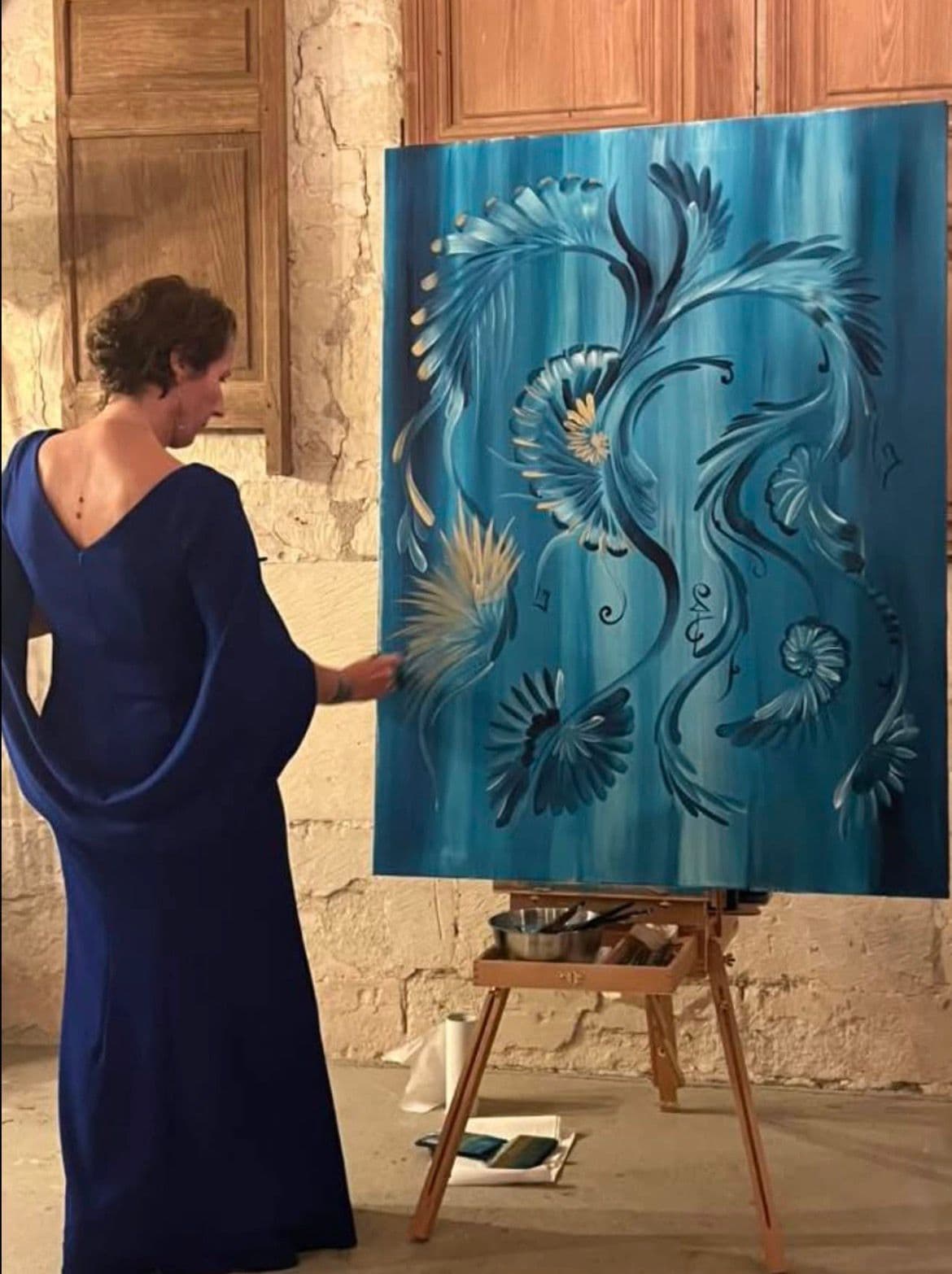Portrait d’Axelle pour la performance Live painting Borealis